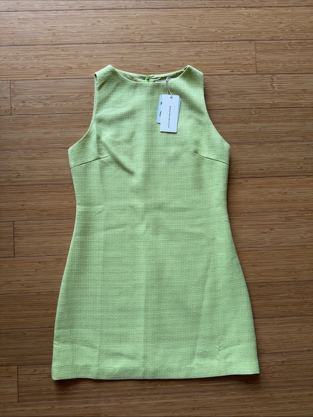 Commense Sleeveless Lime Green Mini Shift Dress